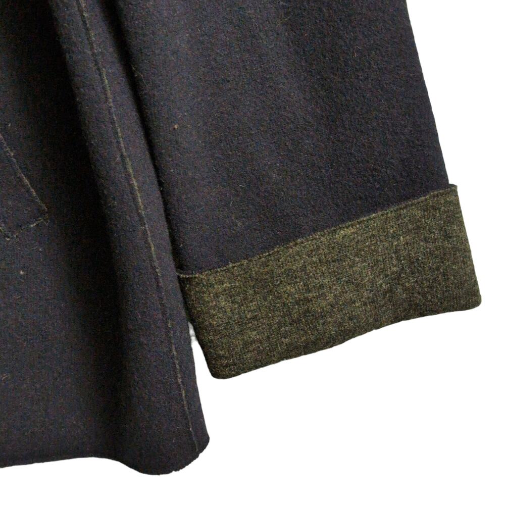 Ralph Lauren Navy Blue Wool Blend Toggle Hood Jacket Coat Long Sleeve Hoodie P/M - Picture 3 of 8